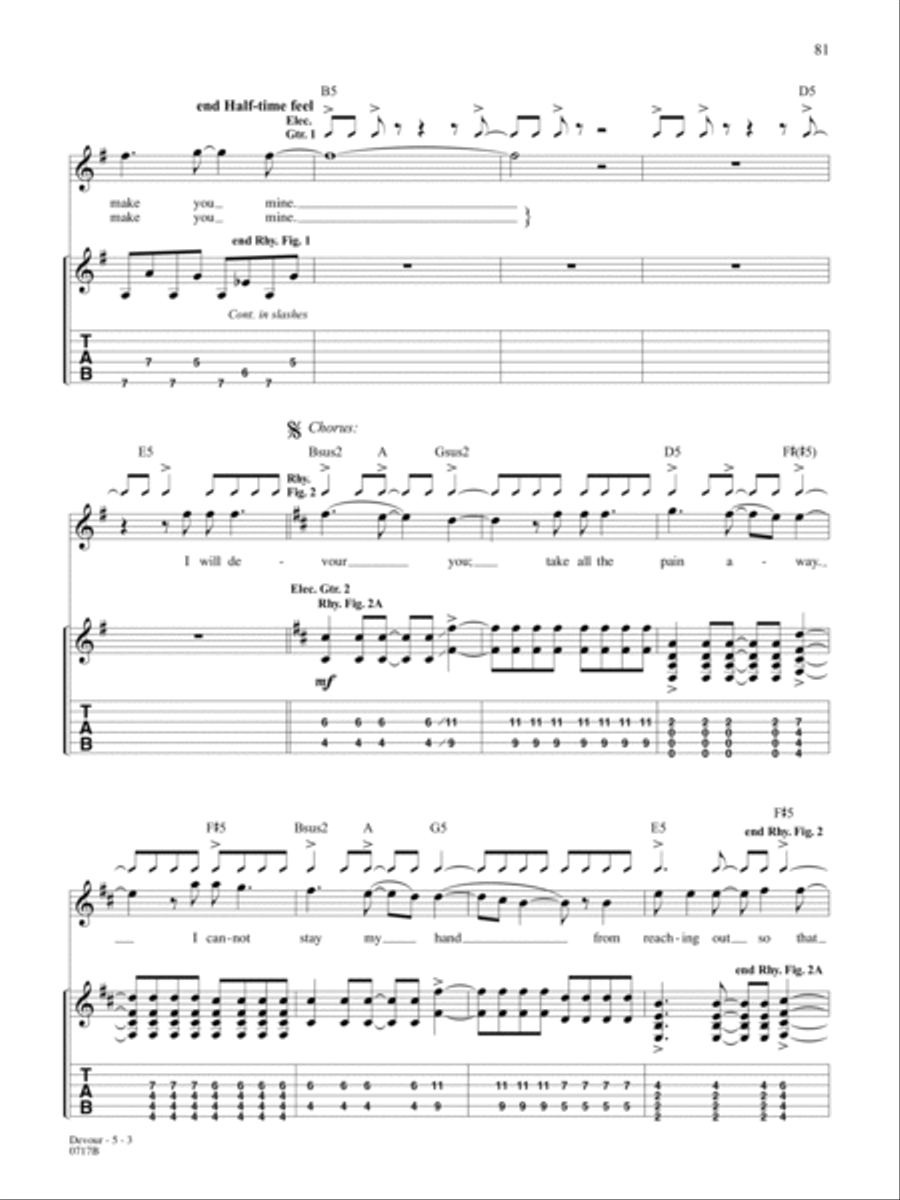 Devour Guitar Tablature scores gallery preview page 3