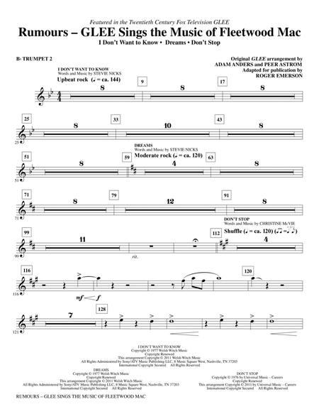 Rumours: Glee Sings The Music Of Fleetwood Mac - Bb Trumpet 2