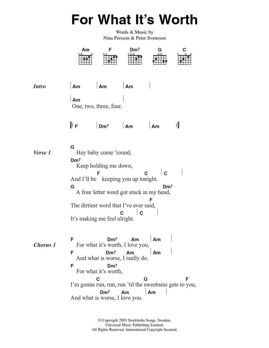 For What It's Worth Acoustic Guitar scores gallery preview page 1