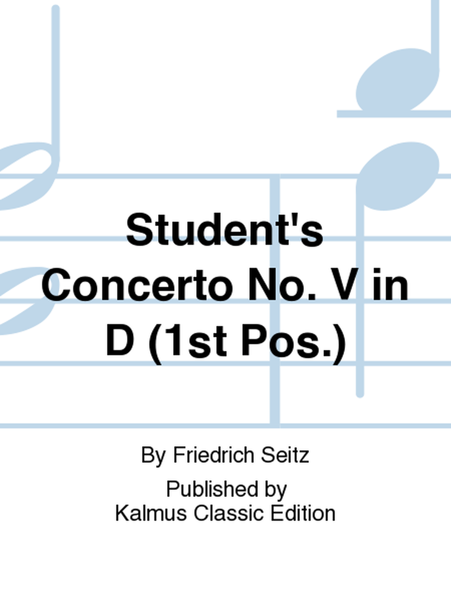 Student's Concerto No. V in D (1st Pos.)