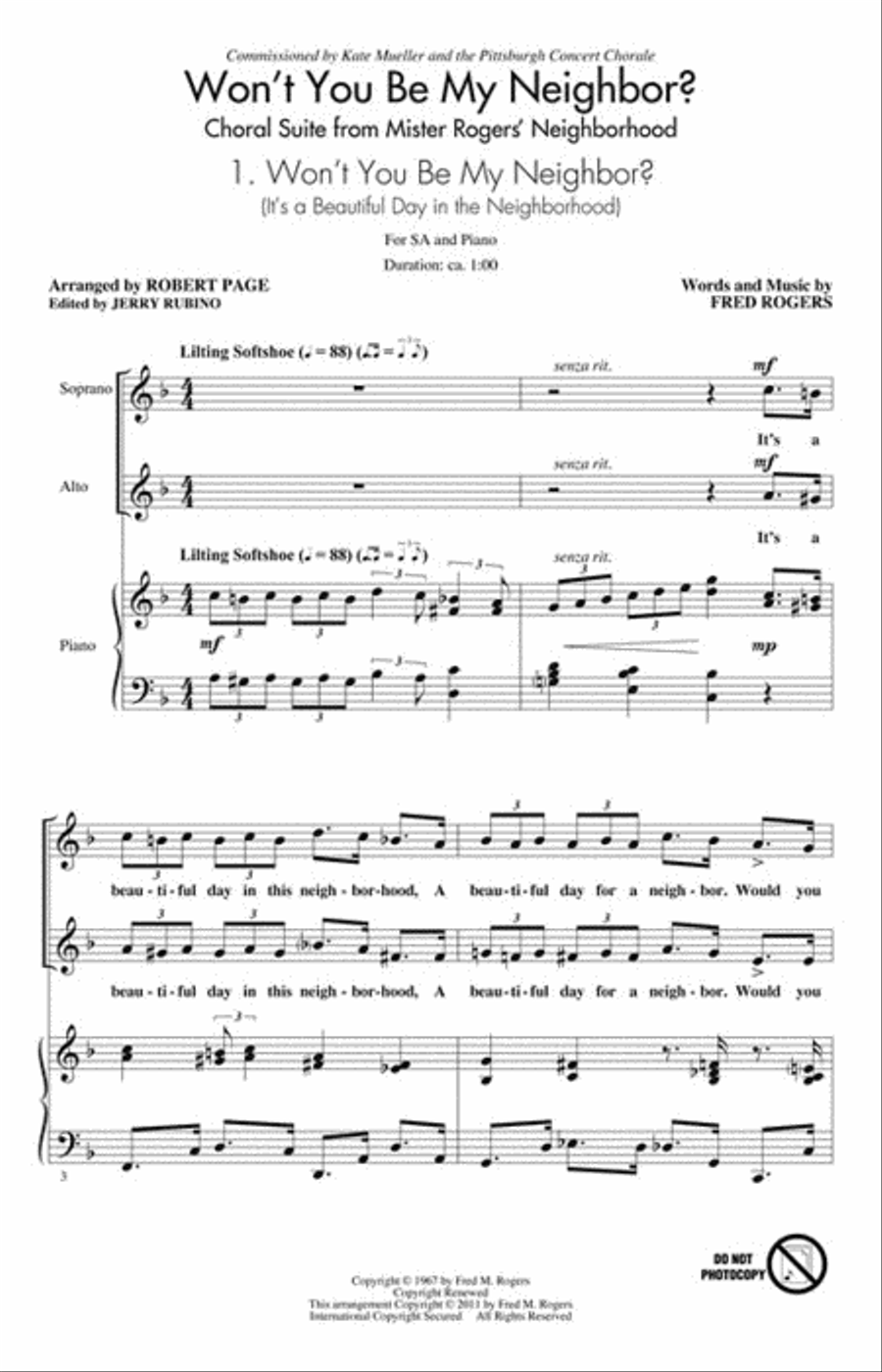 Won't You Be My Neighbor? Mixed Choir scores gallery preview page 2