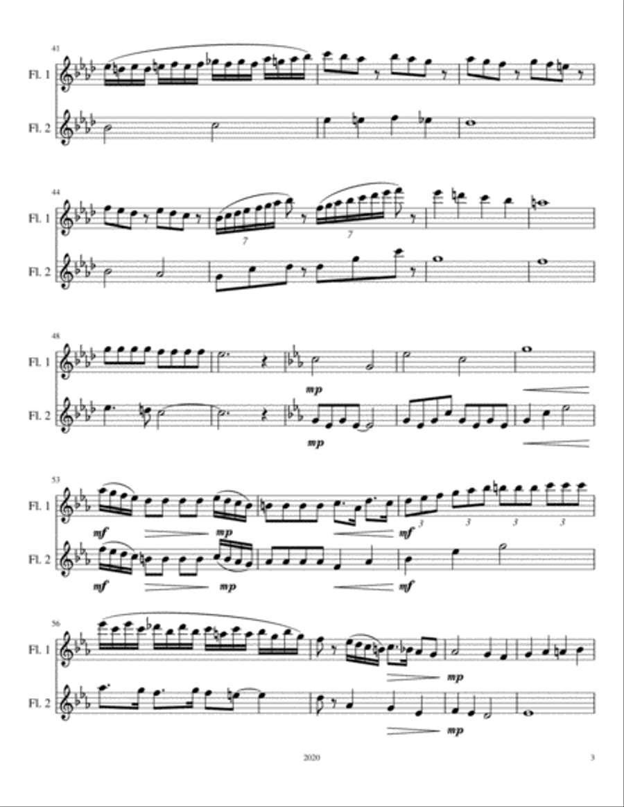 The Frozen Pond Flute Duet scores gallery preview page 3