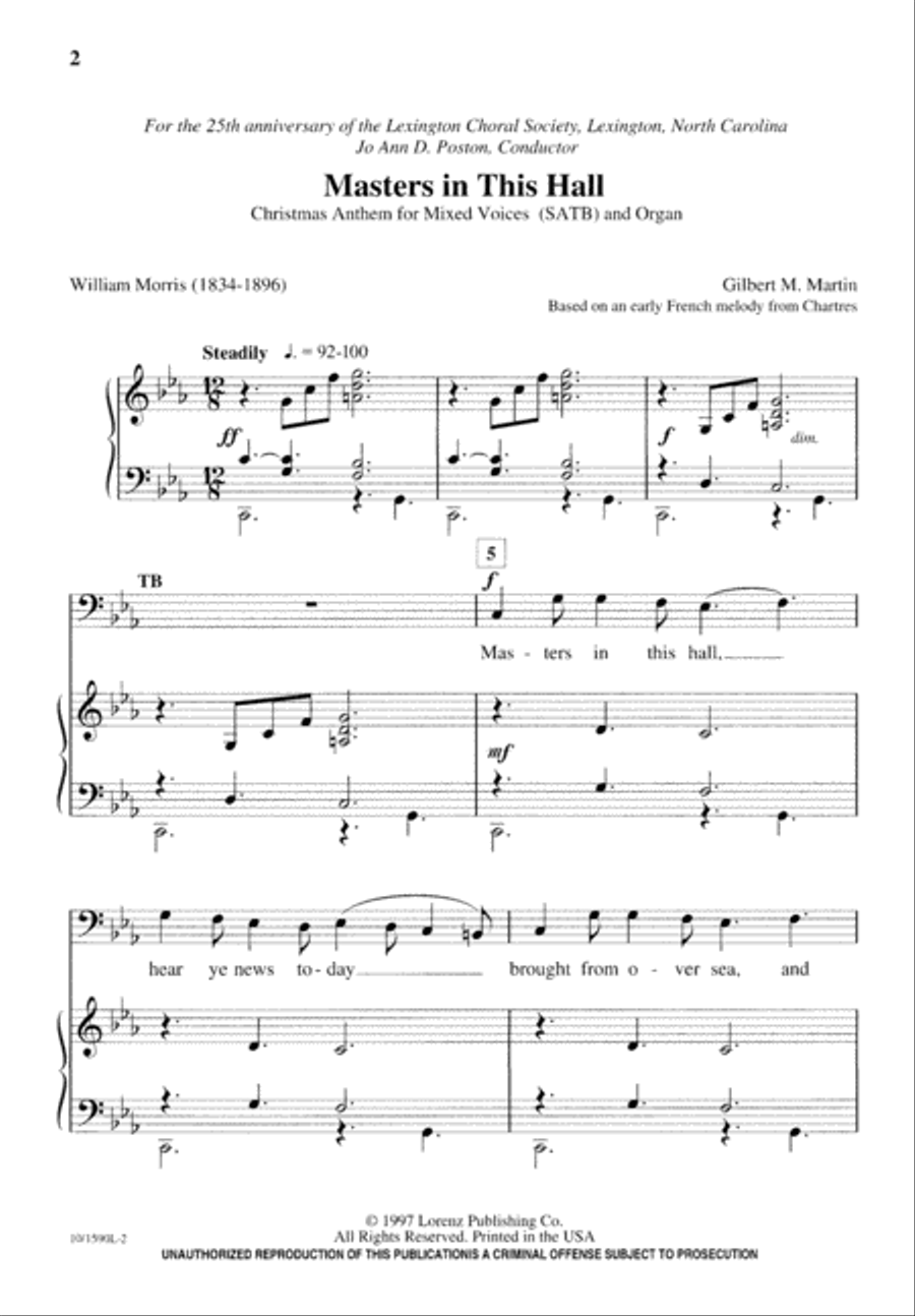 Masters in This Hall 4-Part scores gallery preview page 3