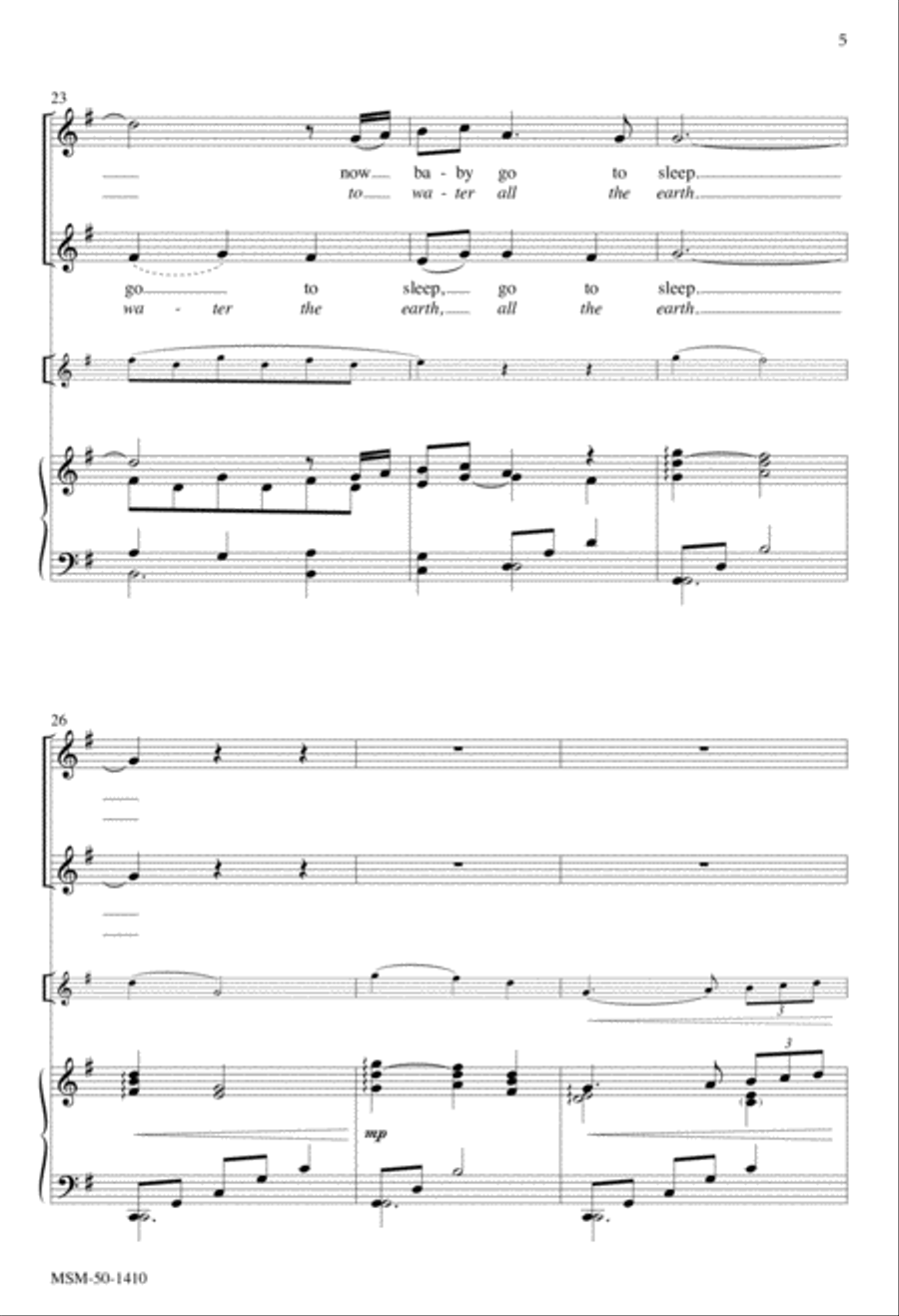 Mary Sings Her Lullaby/Like Gentle Rain Unison Choir scores gallery preview page 5
