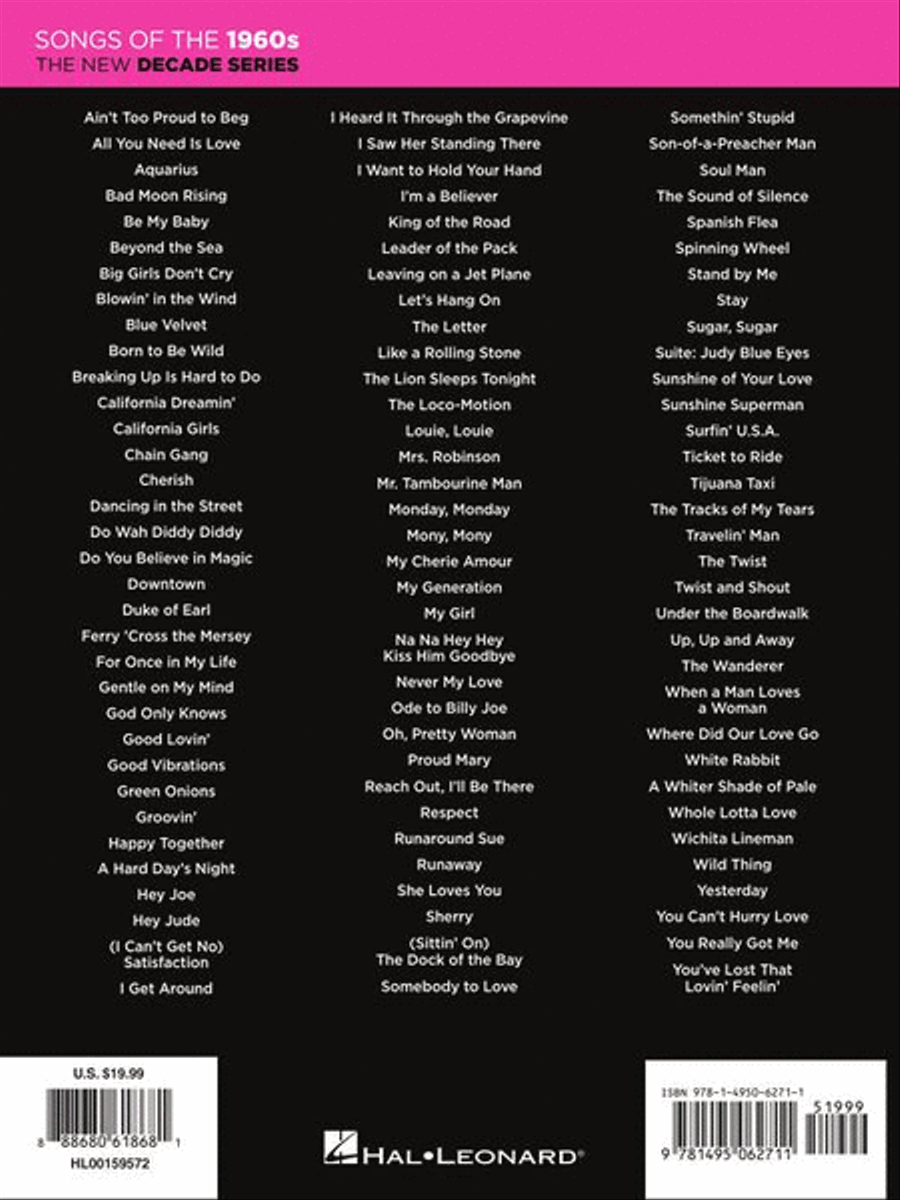 Songs of the 1960s – The New Decade Series Electronic Keyboard scores gallery preview page 12