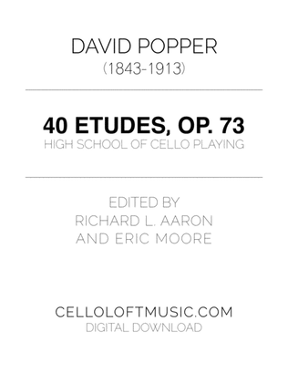 Book cover for Popper | 40 Etudes, op. 73 - edited by Richard Aaron