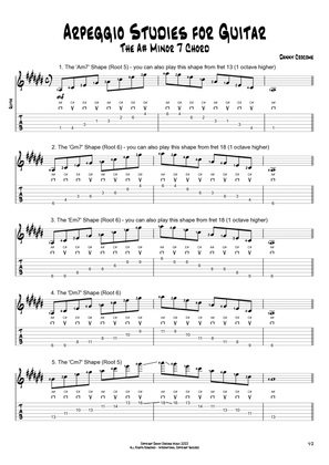 Arpeggio Studies for Guitar - The A# Minor 7 Chord