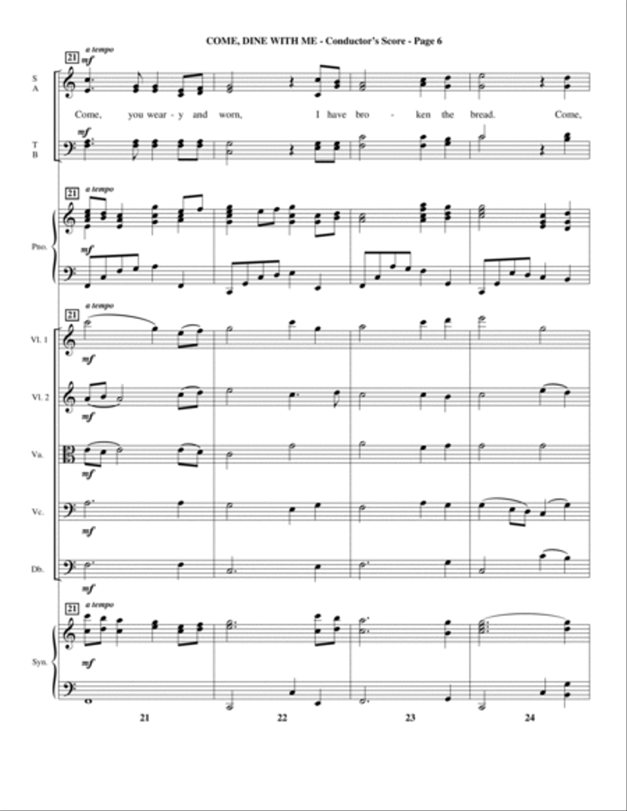 Come, Dine With Me - Score Choir scores gallery preview page 6