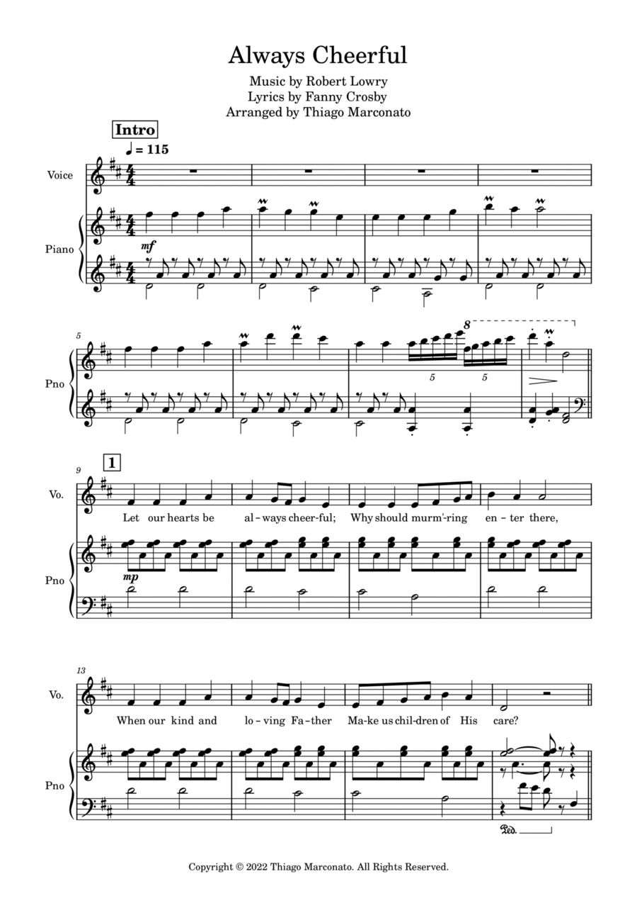 Always Cheerful Always Cheerful Voice scores gallery preview page 1