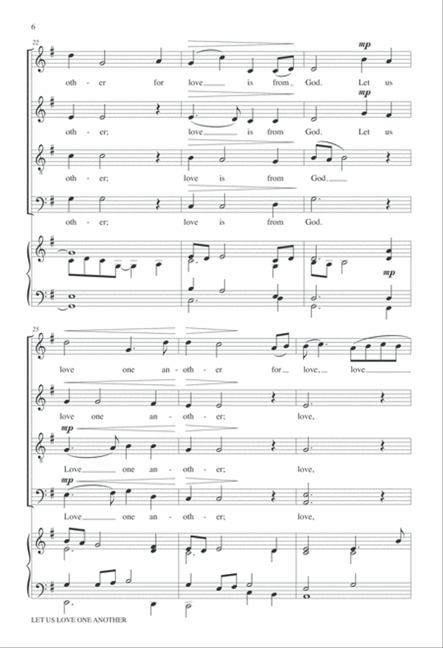 Let Us Love One Another 4-Part scores gallery preview page 6