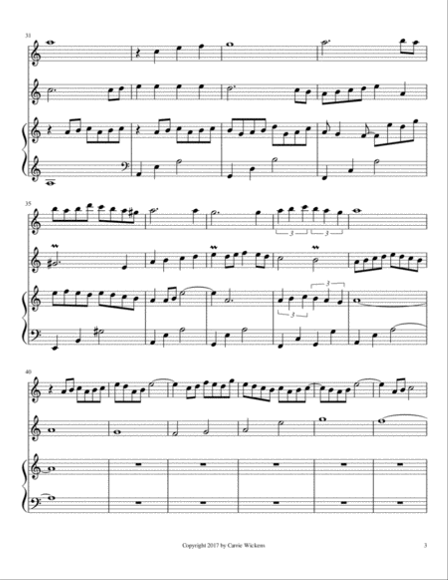 The God of Abraham Praise Flute Duet scores gallery preview page 3