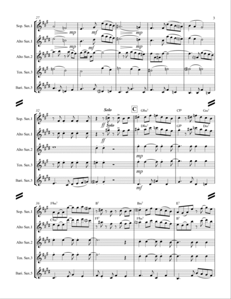 The Shadow Of Your Smile Saxophone Quartet scores gallery preview page 4