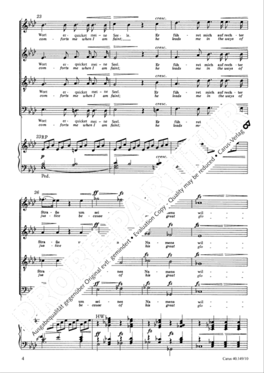 Psalm 23 4-Part scores gallery preview page 5