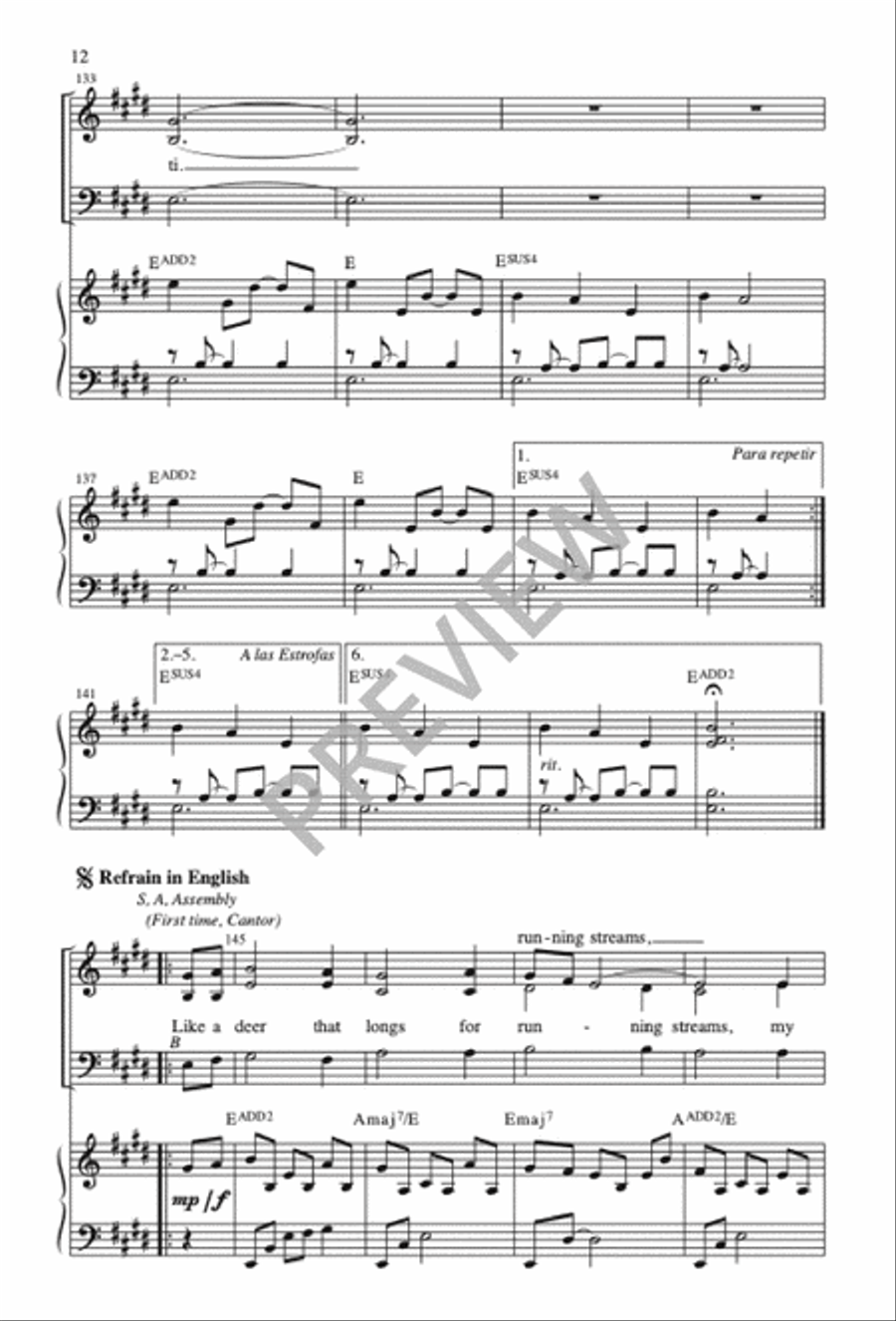 Como Busca la Cierva / Like a Deer That Longs 3-Part scores gallery preview page 13