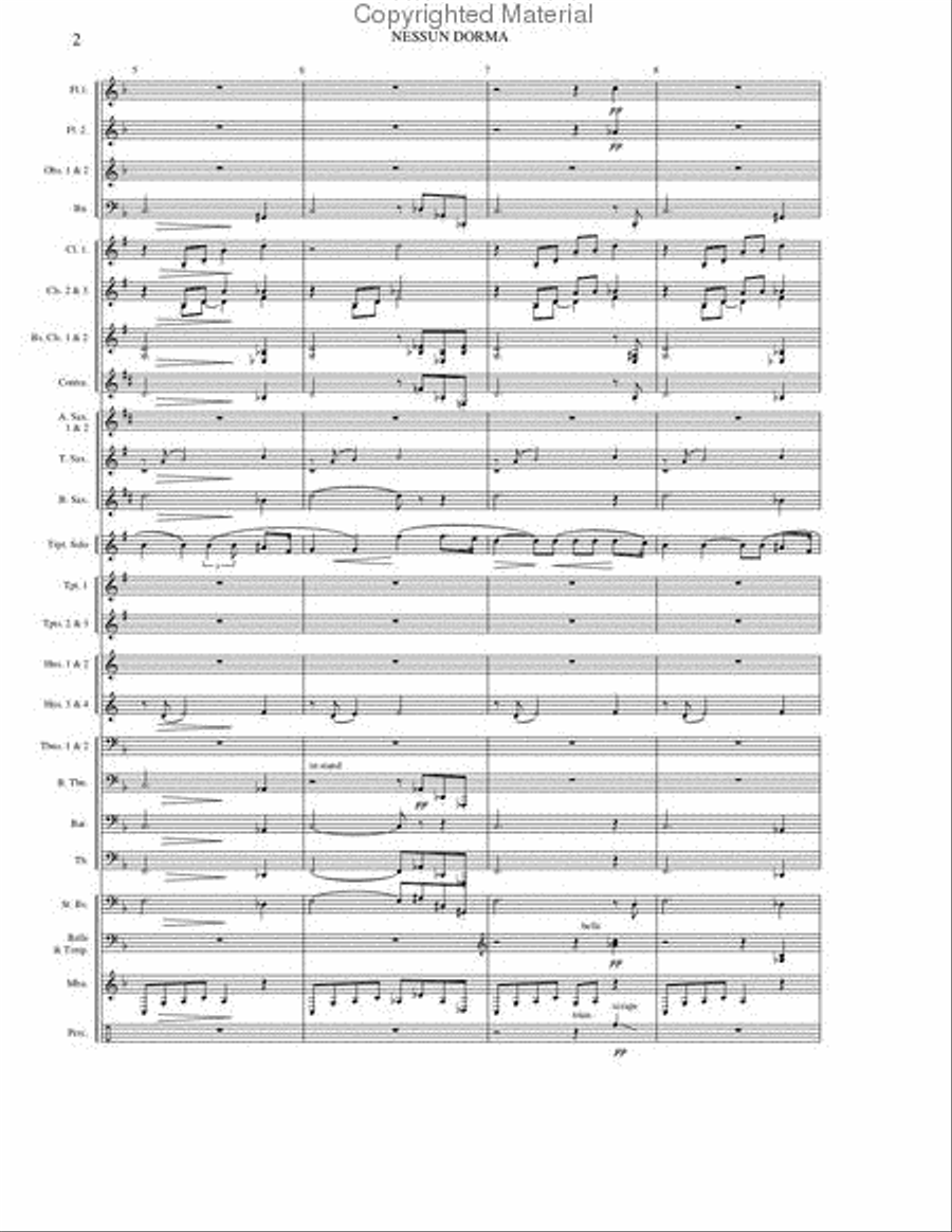 Nessun Dorma Concert Band scores gallery preview page 6