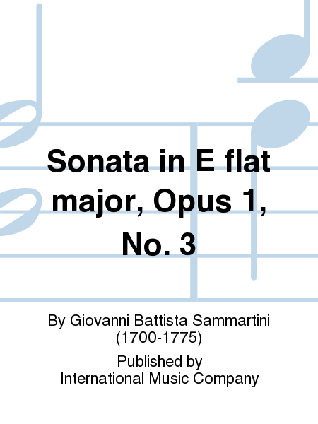 Sonata in E flat major, Op. 1 No. 3 (with Cello ad lib.)