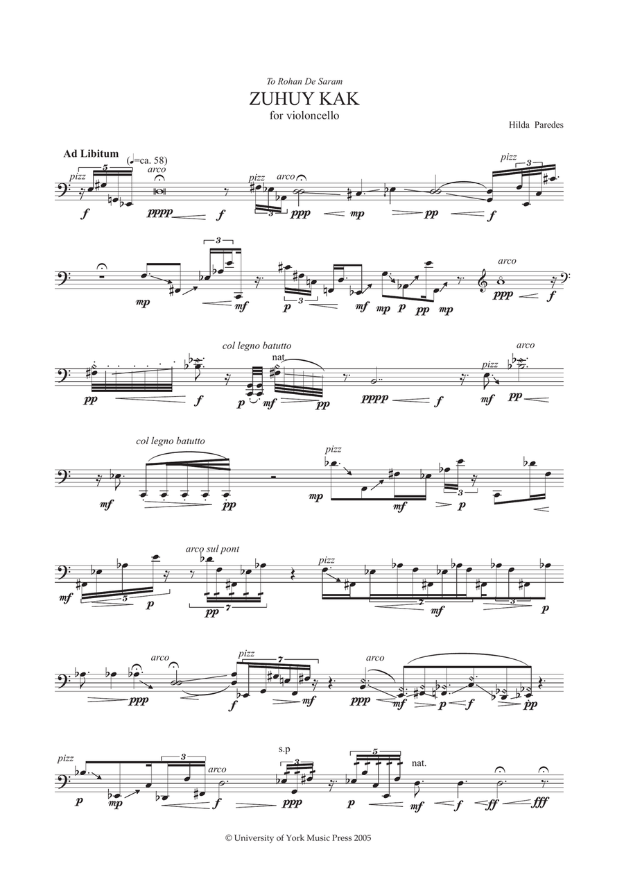 Zuhuy Kak Cello Solo scores gallery preview page 1