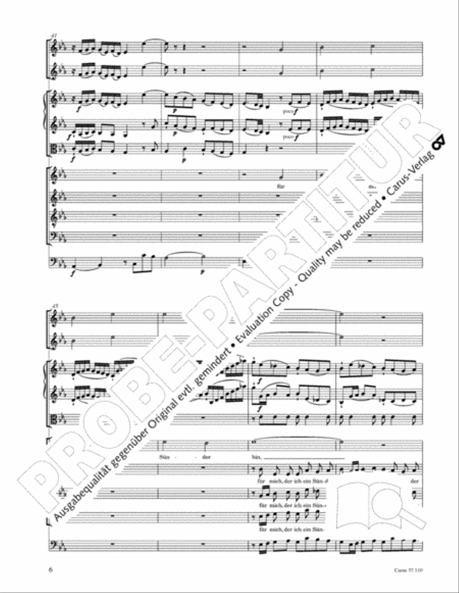 Markuspassion. Werkausgabe Reihe 1, Bd. 7 (Homilius) 4-Part scores gallery preview page 20