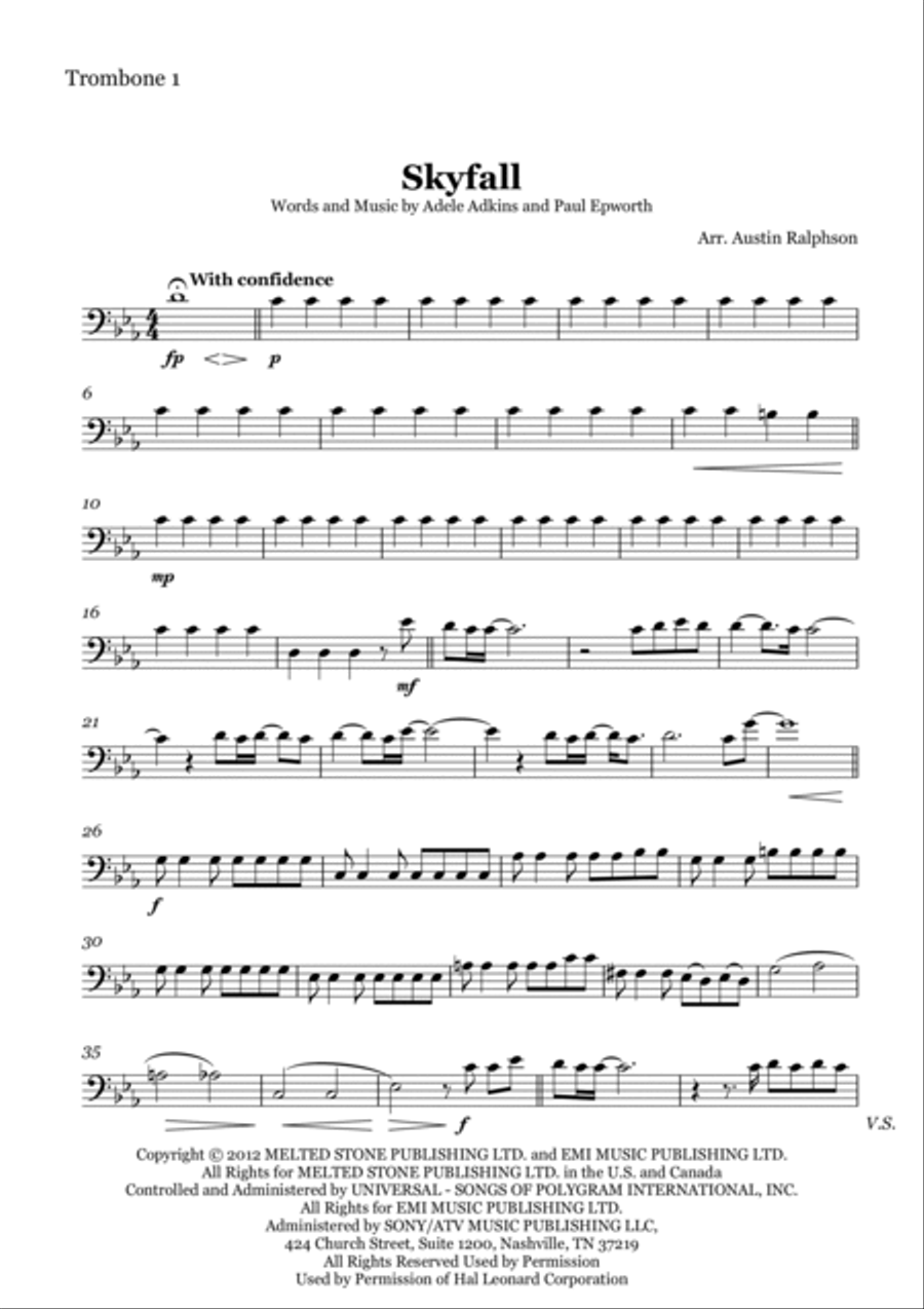 Skyfall Brass Quartet scores gallery preview page 3