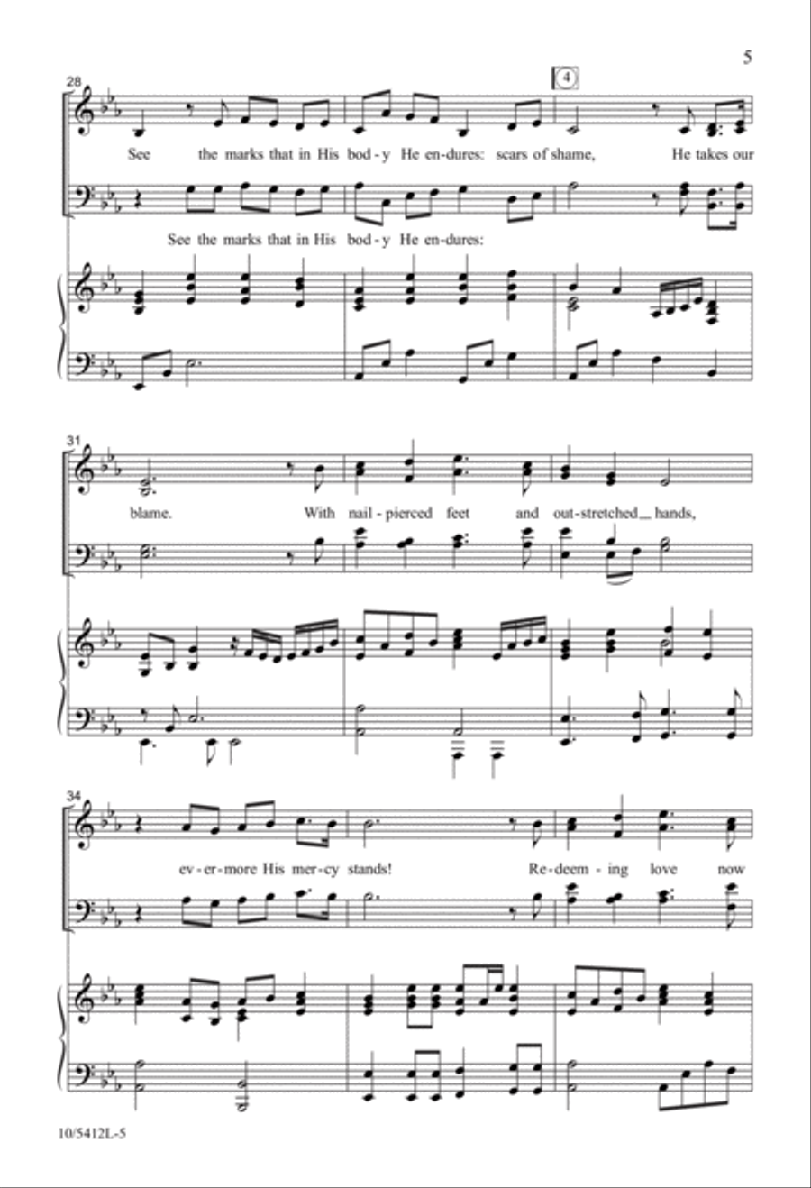 Beautiful the Wounds of Christ 4-Part scores gallery preview page 5