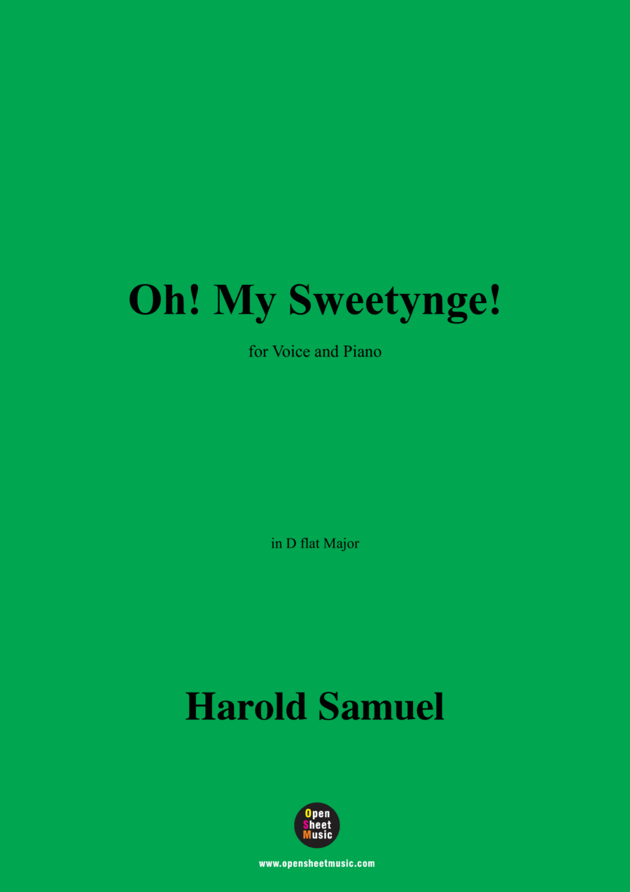 H. Samuel-Oh!My Sweetynge!,in D flat Major Voice scores gallery preview page 1