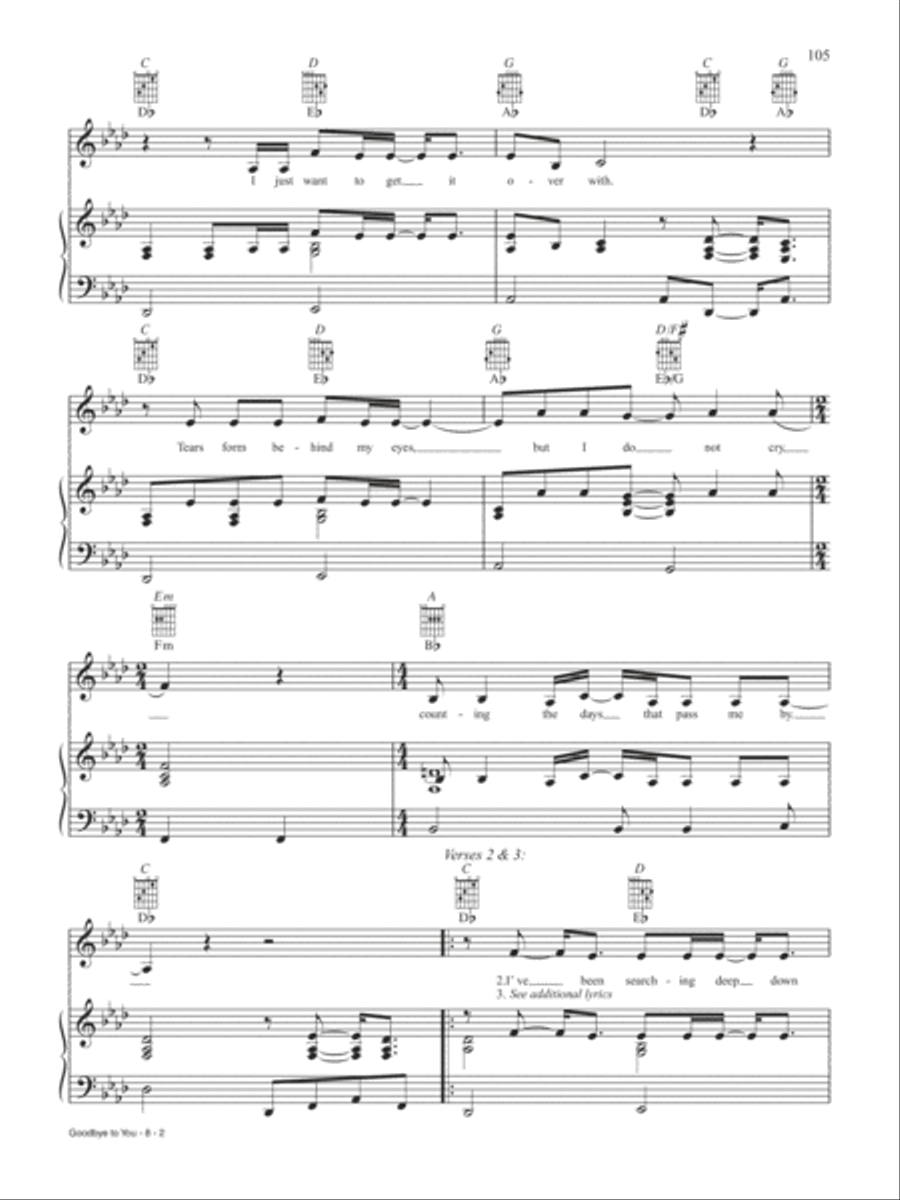 Goodbye to You Goodbye to You Piano, Vocal, Guitar scores gallery preview page 2