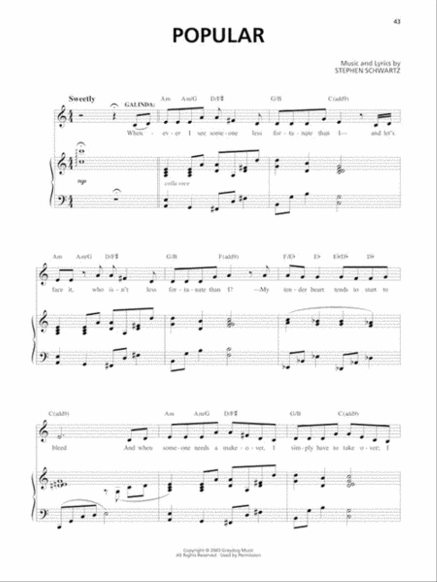 Wicked (Vocal Selections) Piano, Vocal scores gallery preview page 5