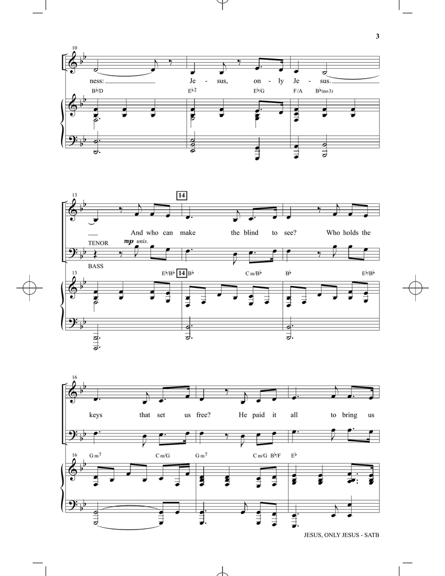 Jesus, Only Jesus Jesus, Only Jesus 4-Part scores gallery preview page 2