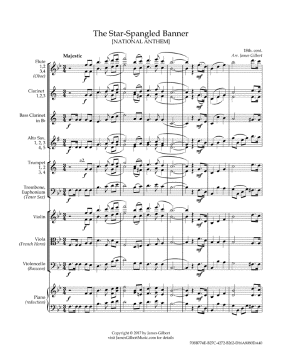 The Star-Spangled Banner (US National Anthem) Full Orchestra scores gallery preview page 2