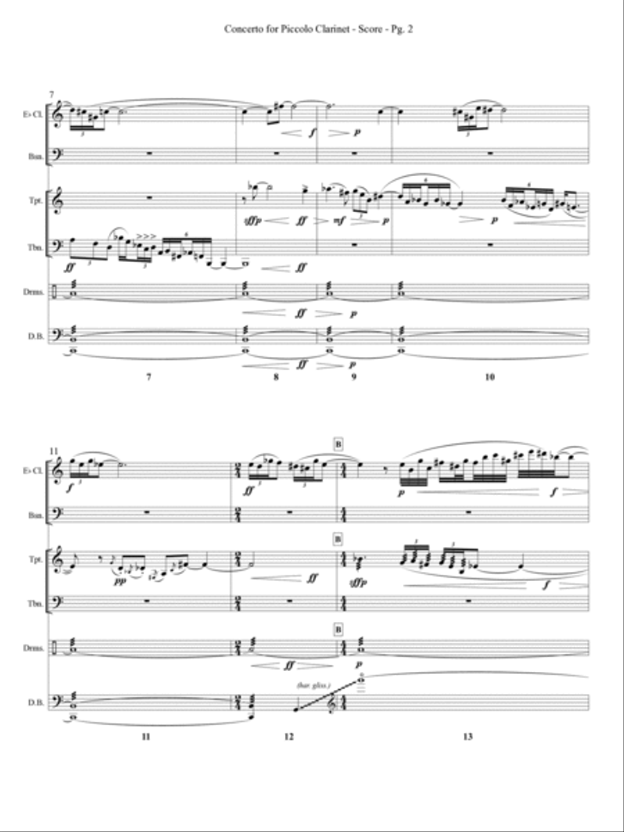 Concerto for Piccolo Clarinet Small Ensemble scores gallery preview page 6