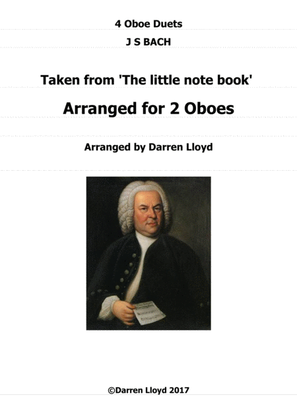 Book cover for Oboe duets - 4 duets from Bach's 'Little notebook'.