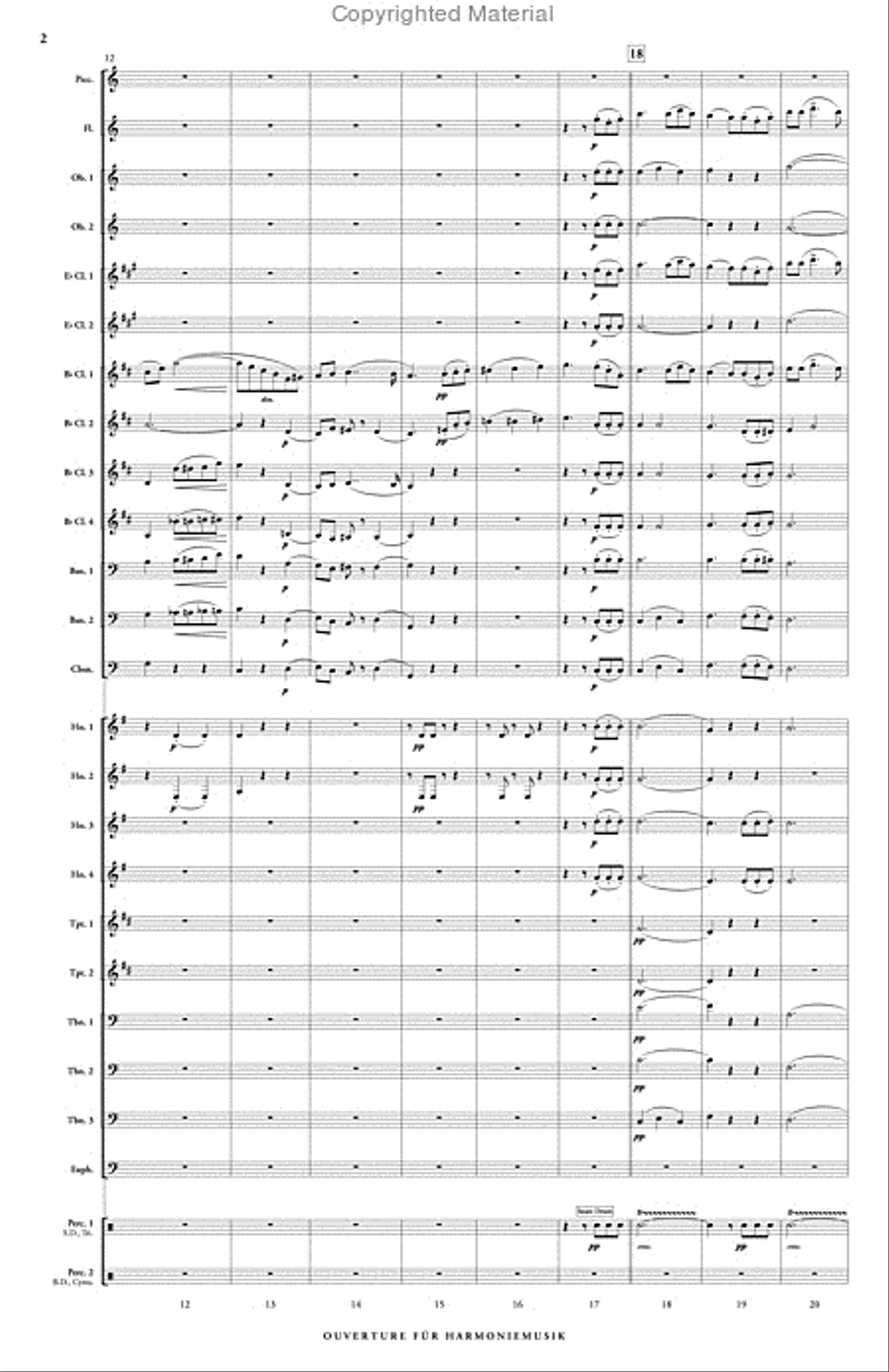 Ouverture fur Harmoniemusik (score & parts) B-Flat Clarinet scores gallery preview page 3