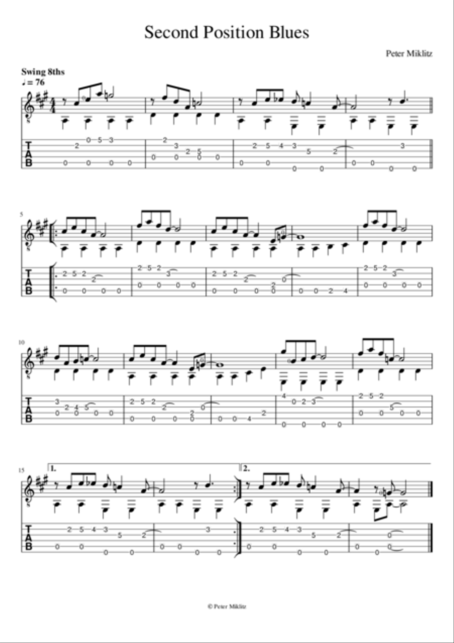 Second Position Blues Electric Guitar scores gallery preview page 1