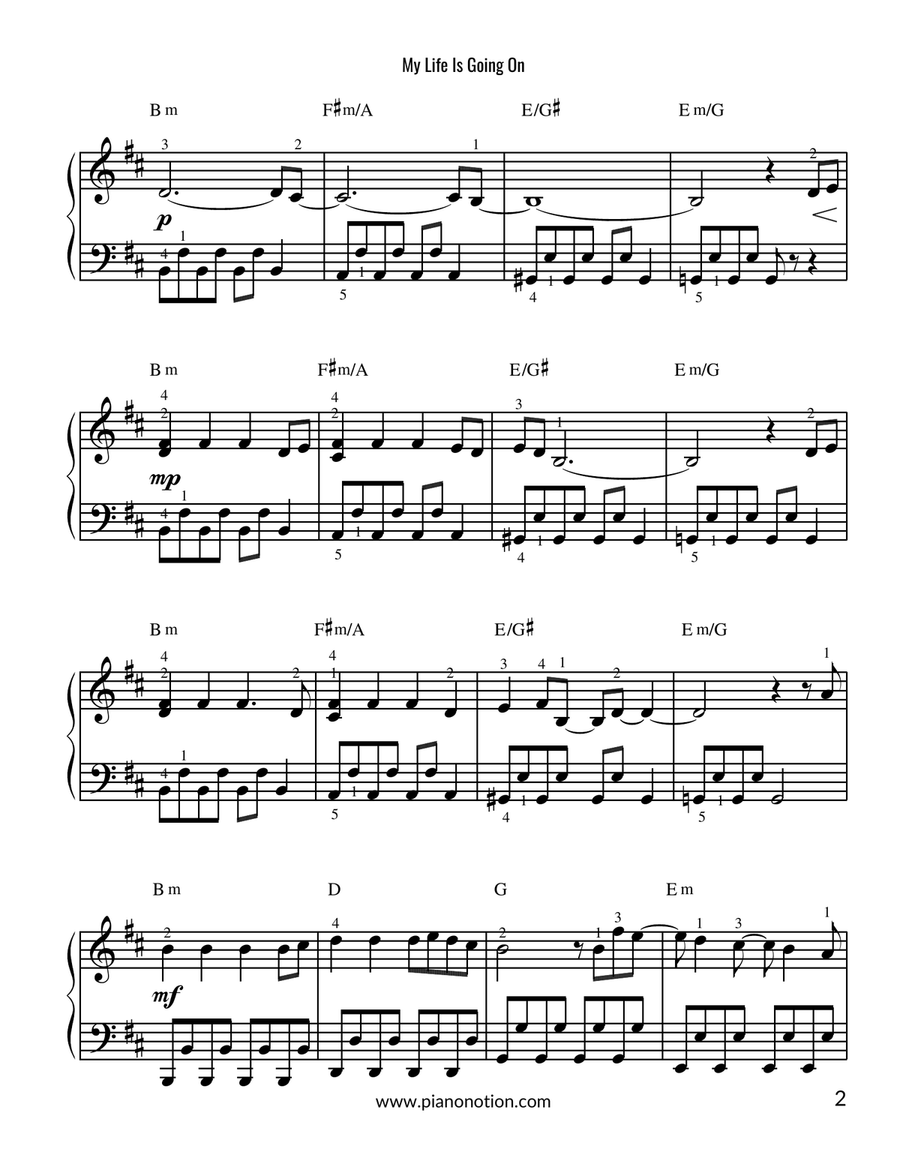 La Casa De Papel (My Life Is Going On) Easy Piano scores gallery preview page 2