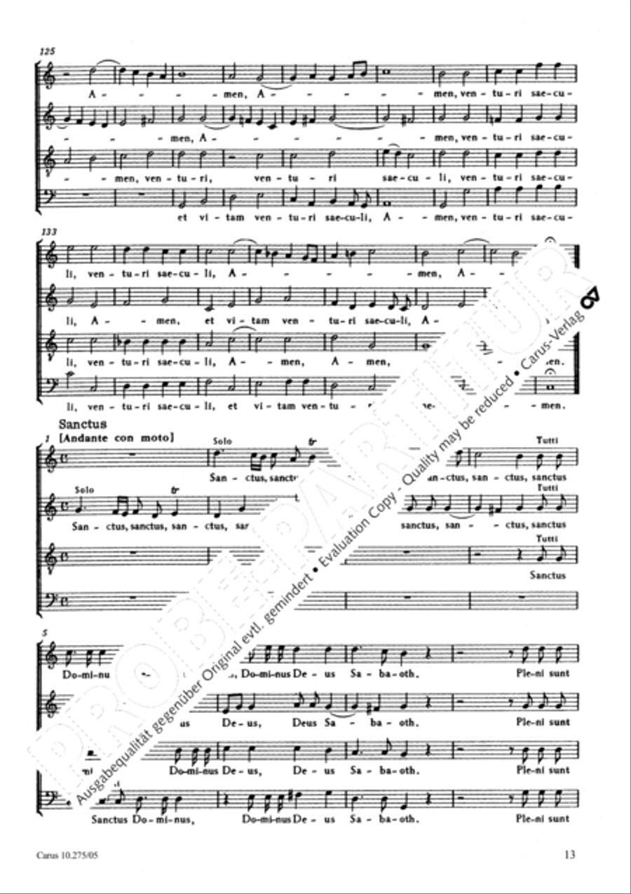 Mass in C Major 4-Part scores gallery preview page 14