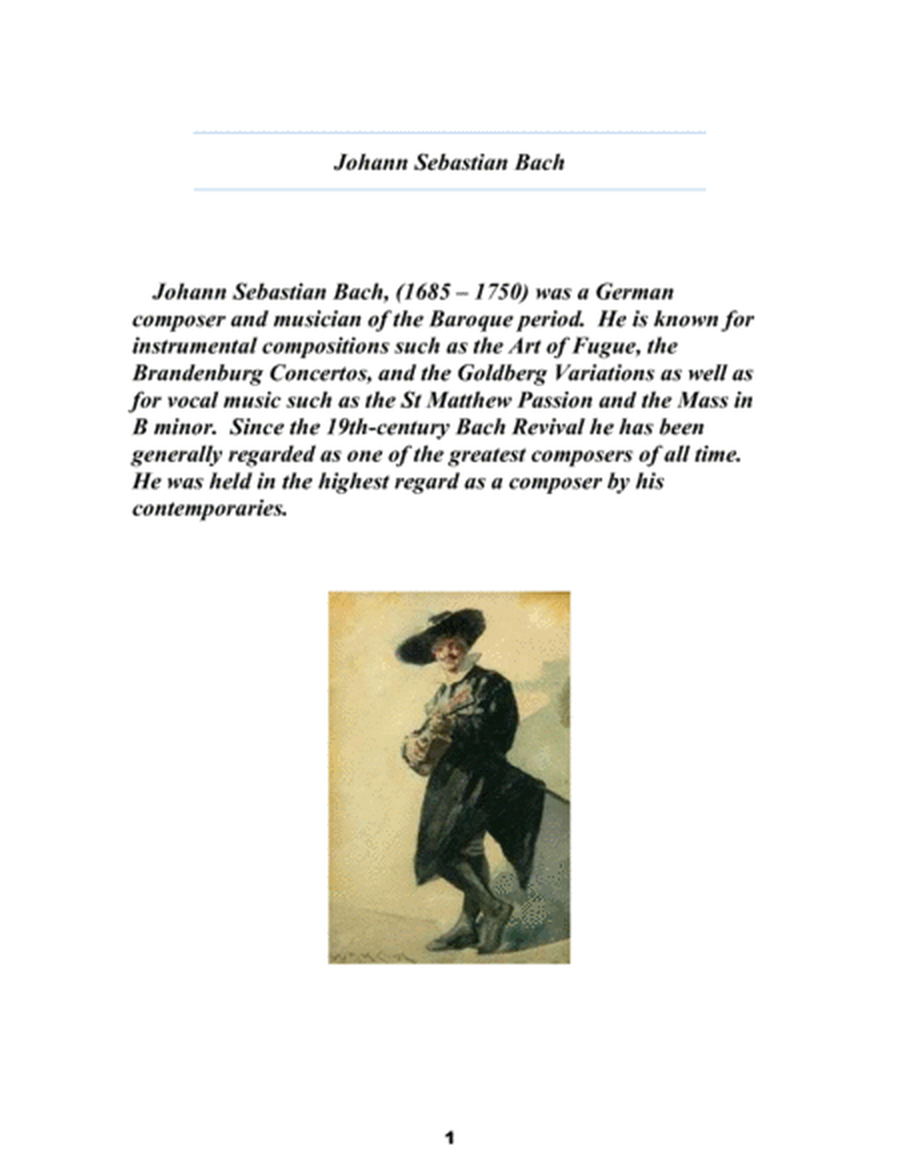 Johann Sebastian Bach Transcribed for Baritone Ukulele and other four-course Instruments - Second Ed