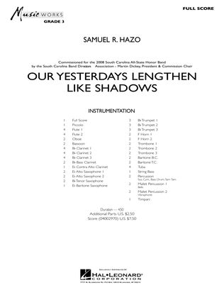 Our Yesterdays Lengthen Like Shadows - Conductor Score (Full Score)