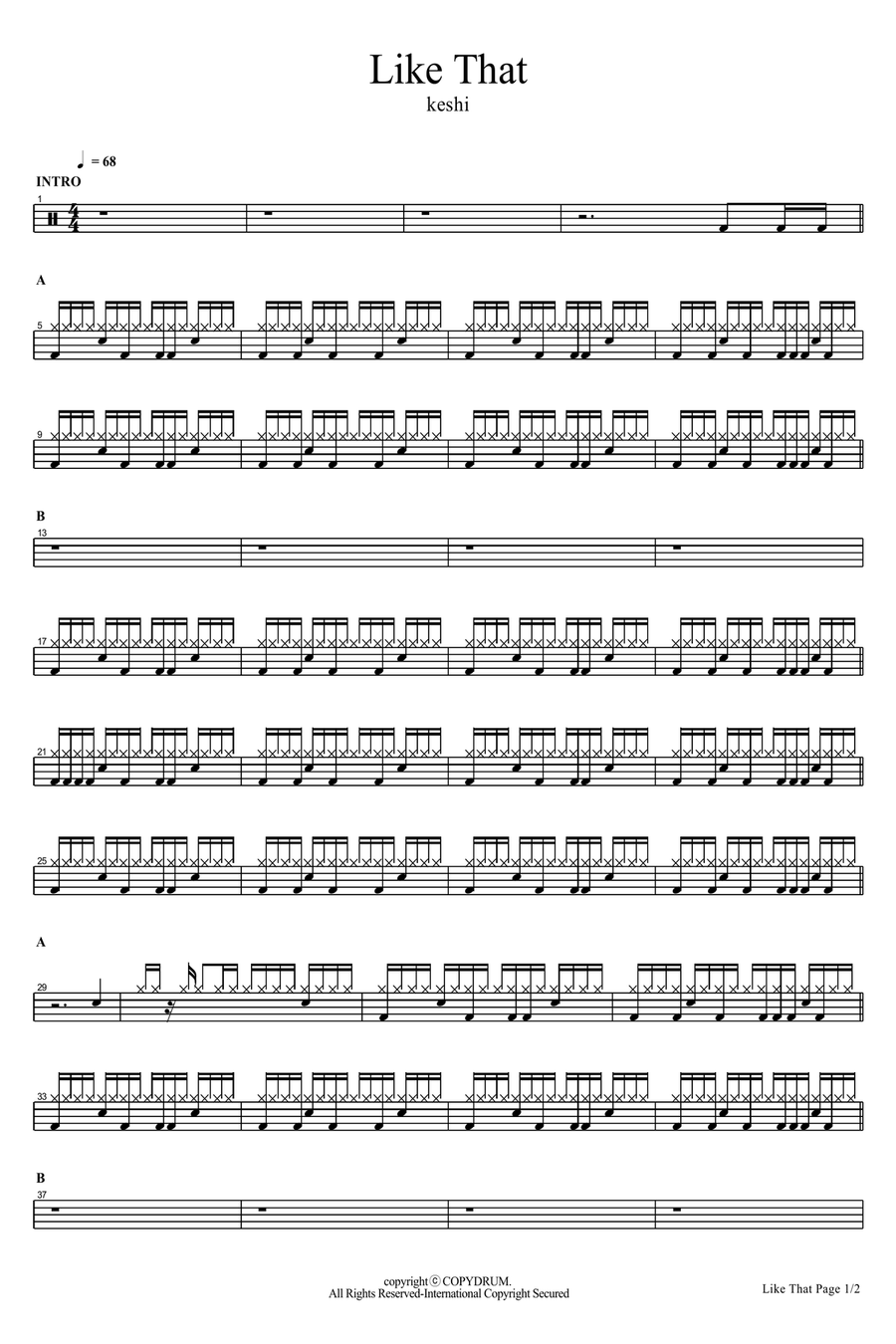 Like That Drum Set scores gallery preview page 1