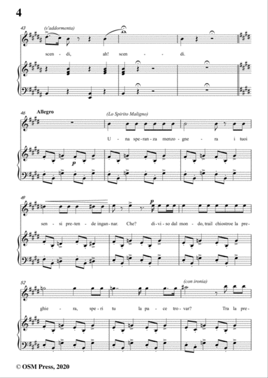 Donizetti-L'ultima notte di un novizio,in B Major,for Voice and Piano Voice Solo scores gallery preview page 6