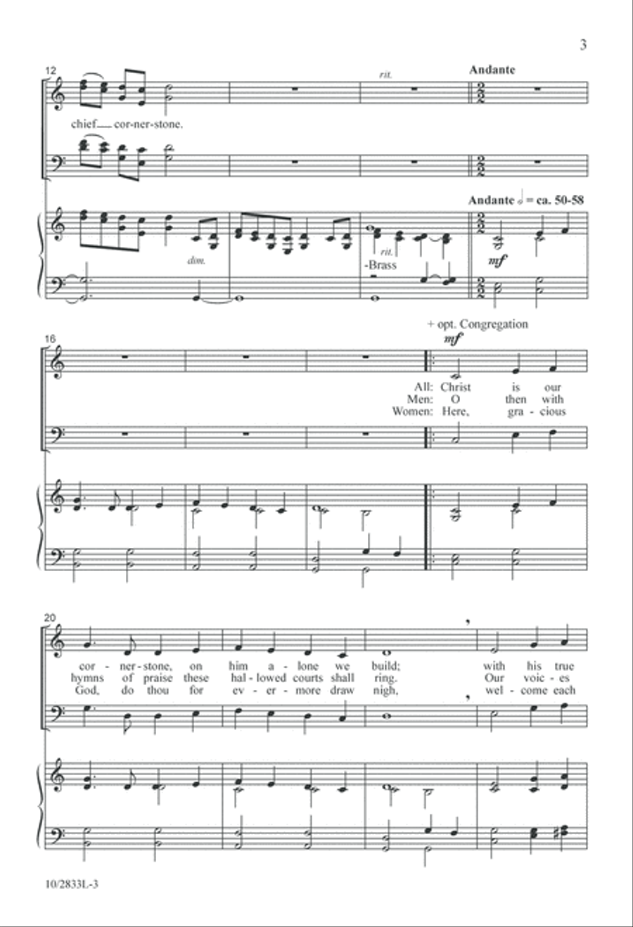 Christ Is Our Cornerstone 4-Part scores gallery preview page 4