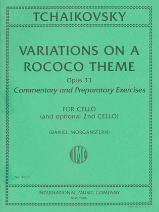 Book cover for Variations On A Rococo Theme, Opus 33, Commentary And Preparatory Exercises