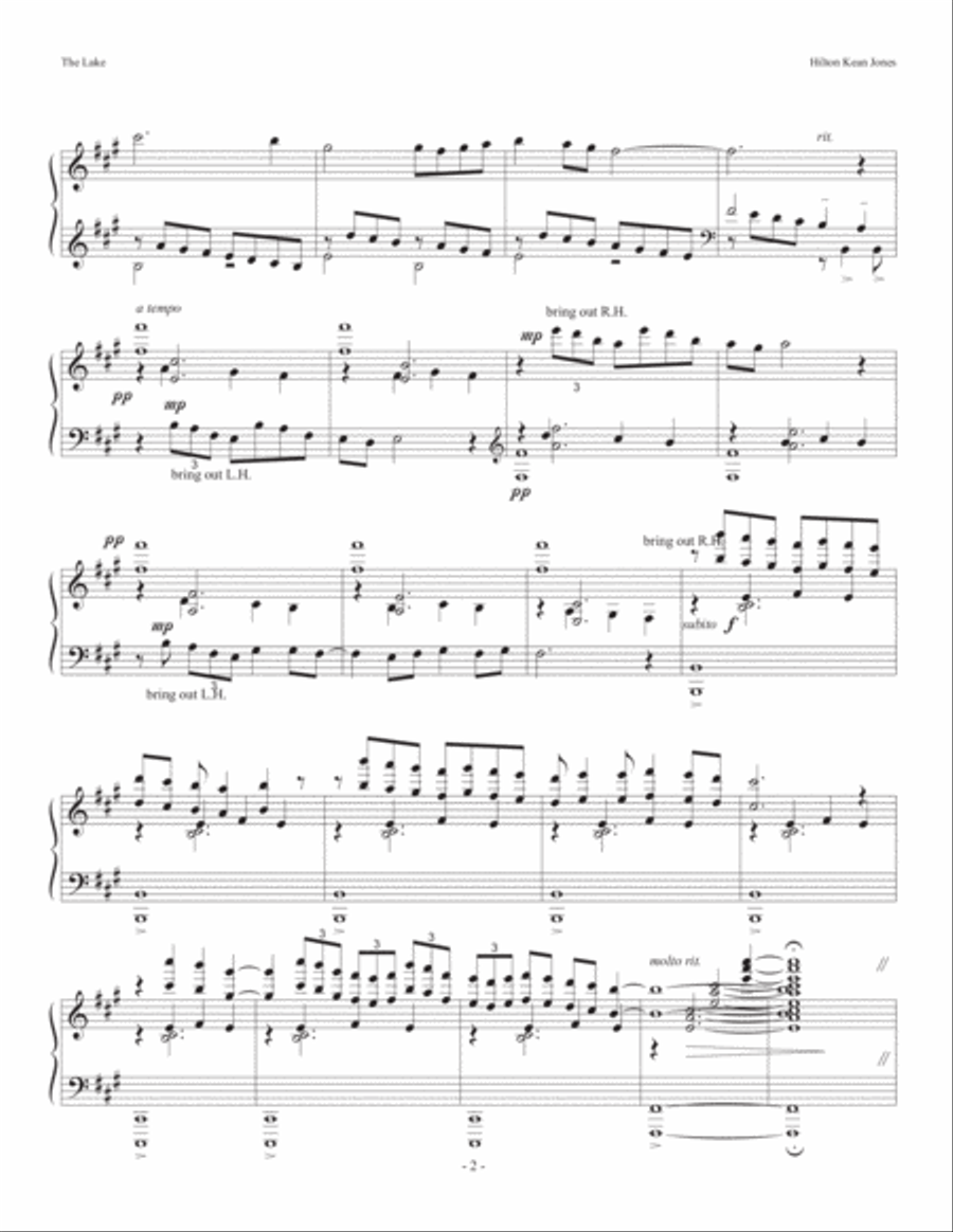 The Lake Piano Solo scores gallery preview page 2
