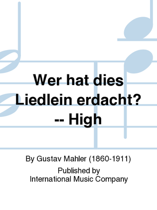 Book cover for Wer Hat Dies Liedlein Erdacht? (G. & E.) - High