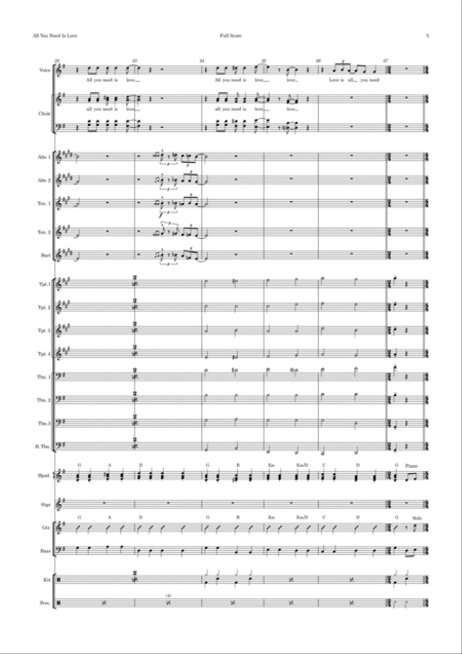 All You Need Is Love Jazz Ensemble scores gallery preview page 5