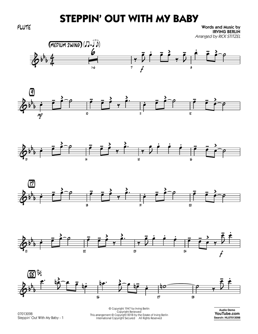 Steppin' Out with My Baby - Flute Jazz Ensemble scores gallery preview page 1