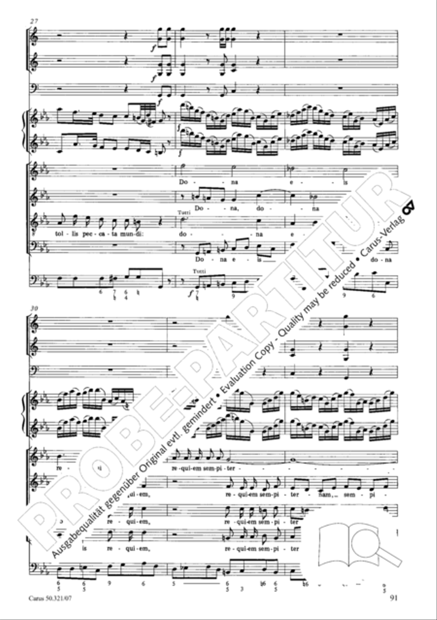 Requiem in C minor 4-Part scores gallery preview page 98