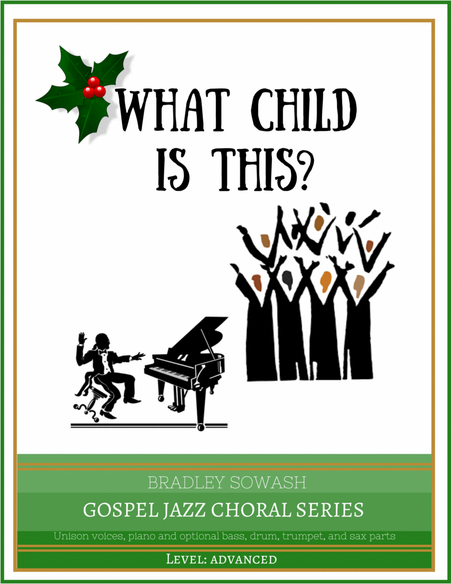 What Child is This - Choir and Jazz Quintet 4-Part scores gallery preview page 1