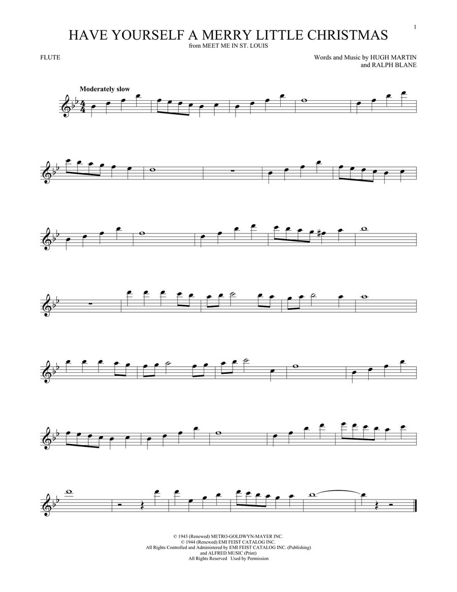 Have Yourself A Merry Little Christmas Flute Solo scores gallery preview page 1