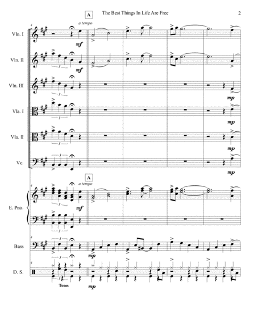 The Best Things In Life Are Free Set of Parts scores gallery preview page 2