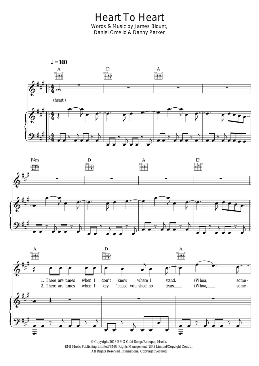 Heart To Heart Piano, Vocal scores gallery preview page 1